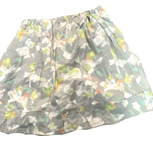 J Crew Wm’s Sz XS Gray Object Print Chic A-Line Cotton Lined Mini Skirt - Picture 3 of 5
